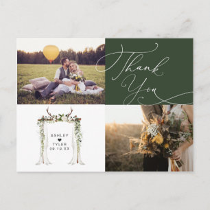 Rustige handgeschriebene Fotohochzeit Dankeschön Postkarte
