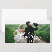 Rustige handgeschriebene Hochzeit Danke (Vorne/Hinten)