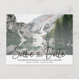 Rustige Handschrift-Foto-Save-the-Date-Karte Postkarte