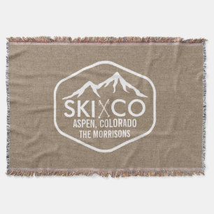 Rustige Skilodge Berg Aspen Colorado Sackleinen Decke