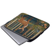Rustige Waldhirsche Boho-Waldgrün Laptopschutzhülle (Vorne Knopf)