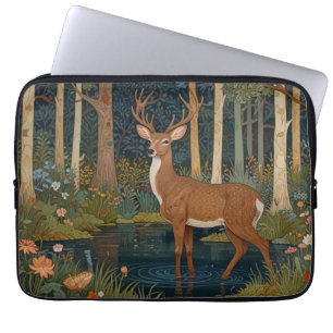 Rustige Waldhirsche Boho-Waldgrün Laptopschutzhülle
