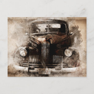 Rüstiger alter Vintagewagen Postkarte