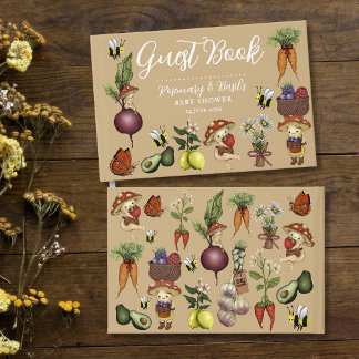 Rustiger Bauernmarkt Little Sprout Babyparty Gästebuch