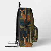Rustiger Hirsch Boho-Waldgrün Bedruckter Rucksack (Links)