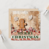 Rustiger Lebkuchen Frohe Weihnachten Karte (Vorderseite/Rückseite Beispiel)