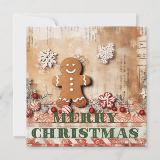Rustiger Lebkuchen Frohe Weihnachten Karte