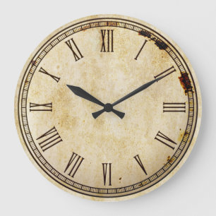Rüstiges Vintage-Uhrzifferblatt mit römischen Ziff Große Wanduhr