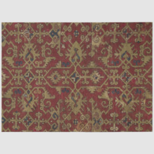 Rustik-antikes orientalisch-persisches rotes Muste Seidenpapier
