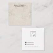 RUSTIK AUS WEISSER STUCKSCHEIBE QUADRATISCHE VISITENKARTE (Vorne/Hinten)