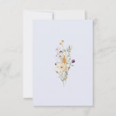 Rustik Blaue Romantische Wildblumen-Hochzeit Save The Date (Rückseite)