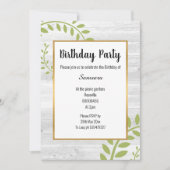 RUSTIK BOTANISCHER WHITEWASH TIMBER GEBURTSTAG EINLADUNG (Vorderseite)