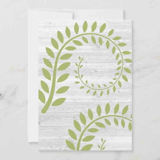 RUSTIK BOTANISCHER WHITEWASH TIMBER GEBURTSTAG EINLADUNG (Rückseite)