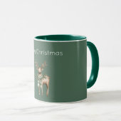 Rüstik Braun Creme Grün Hirsch Tasse (VorderseiteRechts)
