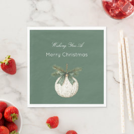 Rustik braun creme grün ornament weihnachten serviette
