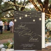 Rustik-braune Lichterketten Romantische Hochzeit