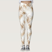 Rustik Creme Braun Streifen Leggings (Vorderseite)