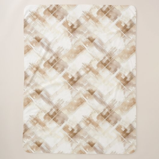 Rustik Creme Braun Streifen Sherpadecke (Vorderseite)