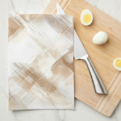 Rustik Creme Braune Streifen Brautparty Geschirrtuch (Viertel Falte)