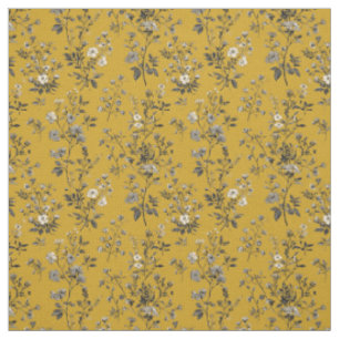 Rustik Gelb Botanisch Bold Vintage Boho Floral Stoff