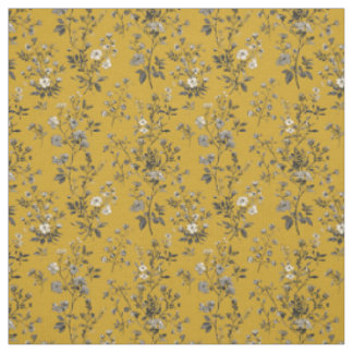 Rustik Gelb Botanisch Bold Vintage Boho Floral Stoff