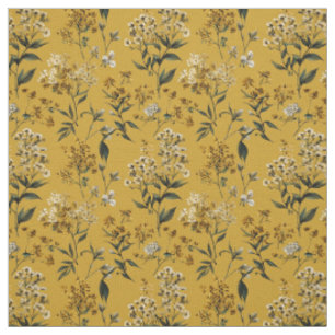 Rustik Gelb Botanisch Bold Vintage Boho Floral Stoff