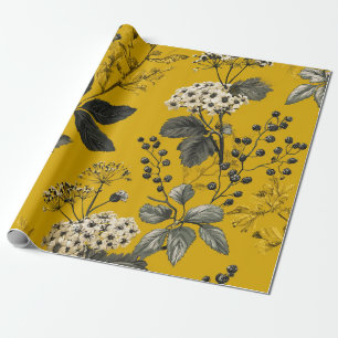 Rustik Gelb Botanisch Fette Vintage Boho Floral Geschenkpapier