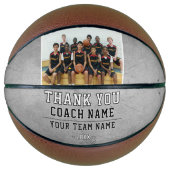 Rustik Grau Danke Trainer Teamname Foto Basketball (Vorderseite)