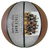 Rustik Grau Danke Trainer Teamname Foto Basketball (Vertikal)
