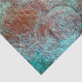 Rustik Patina Kupfer mit Türkis  Seidenpapier (Ausschnitt)