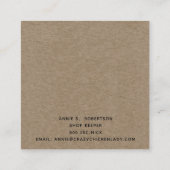 RUSTIK PRIMITIVE LANDWIRTSCHAFT QUADRATISCHE VISITENKARTE (Rückseite)