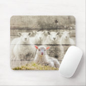 Rustik Schaf Lamm Jute Mousepad (Mit Mouse)