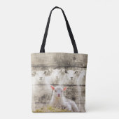 Rustik Schaf Lamm Jute Tasche (Rückseite)