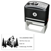 Rustik Stempel mit heulendem Wolf und Kiefern als (Beispiel)
