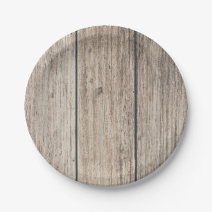 Rustik verwitterte Holz Farmhaus Scheune Hochzeit Pappteller