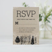 RUSTIK WINTERBAUM RSVP-KARTEN RSVP KARTE (Stehend Vorderseite)
