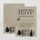 RUSTIK WINTERBAUM RSVP-KARTEN RSVP KARTE (Vorne/Hinten)
