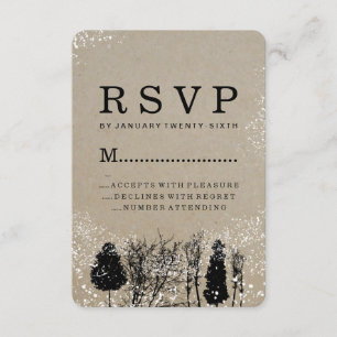 RUSTIK WINTERBAUM RSVP-KARTEN RSVP KARTE