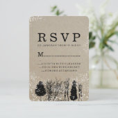 RUSTIK WINTERBAUM RSVP-KARTEN RSVP KARTE (Stehend Vorderseite)