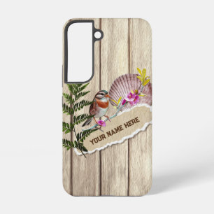 Rustik zerissenes Papier Holz Ölmalerei personalis Samsung Galaxy Hülle