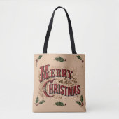 Rustikal 1876 Frohe Weihnachten Tasche (Vorderseite)