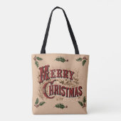 Rustikal 1876 Frohe Weihnachten Tasche (Rückseite)