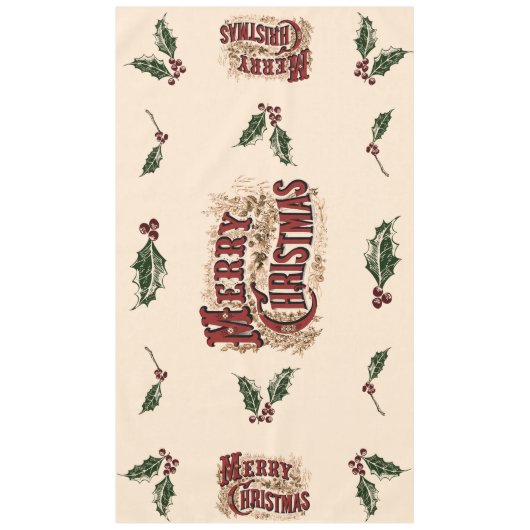 Rustikal 1876 Frohe Weihnachten Tischdecke (Vorderseite)