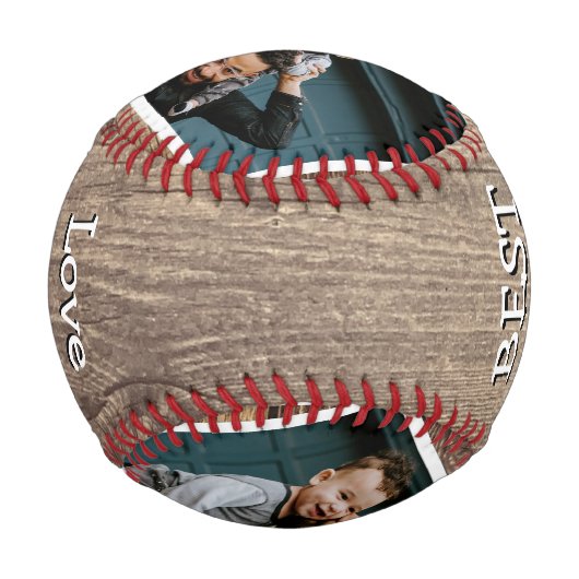 Rustikal 2 Foto Bester Vater je Baseball (Rückseite)