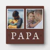 Rustikal 2-Foto Personalisiert Opa Plaque Fotoplatte (Vorderseite)