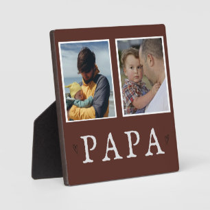 Rustikal 2-Foto Personalisiert Opa Plaque Fotoplatte