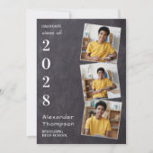 Rustikal 3 Foto Graduate Slate Abschluss Ankündigung (Vorderseite)