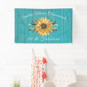 Rustikal 50 und vornehm | Sonnenblume Aquamarin Ge Banner (Insitu)