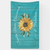 Rustikal 50 und vornehm | Sonnenblume Aquamarin Ge Banner (Vertikal)