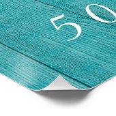 Rustikal 50 und vornehm | Sonnenblume Aquamarin Ge Poster (Ecke)